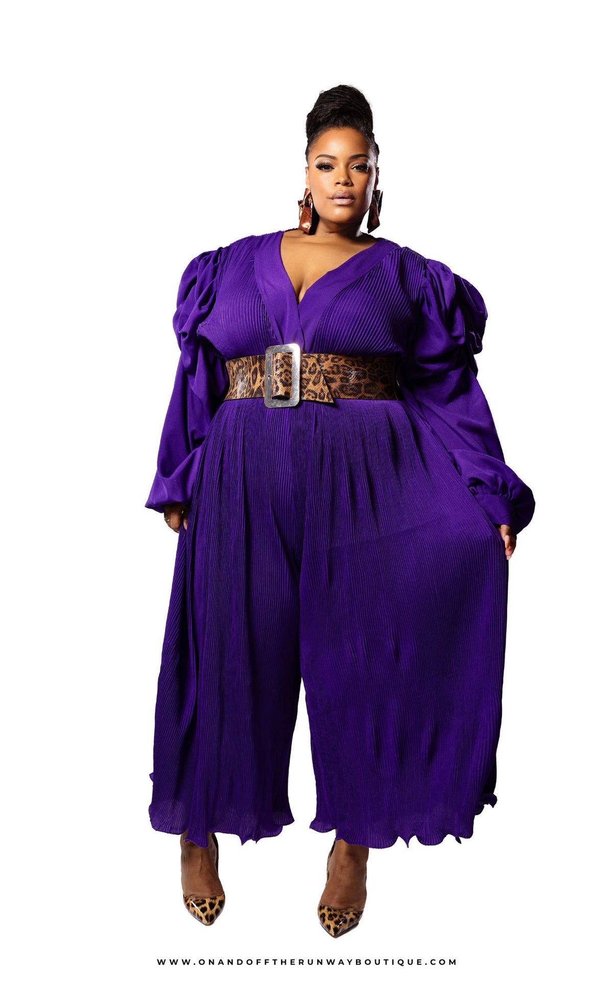 Command the Room Jumpsuit | Purple | Review Description & Return Policy