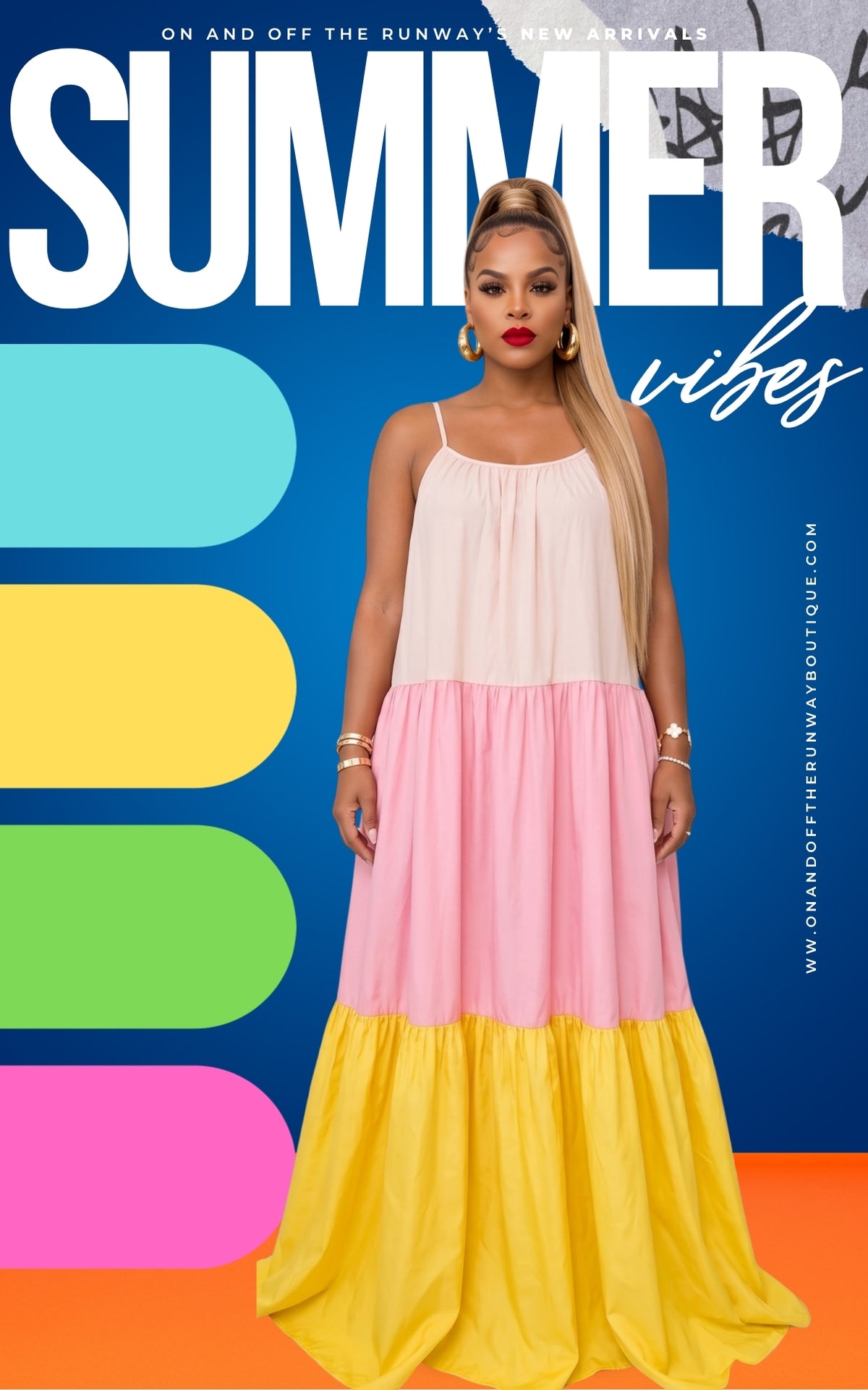 Rainbow Sherbet | Pink-Yellow | Maxi Dress | Review Description & Return Policy