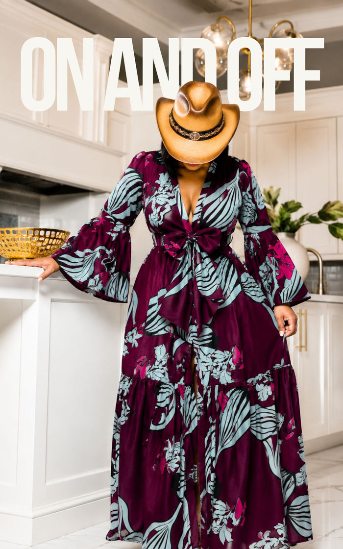Burgundy Sorbet | Burgundy Multi Maxi Dress | Review Description & Return Policy