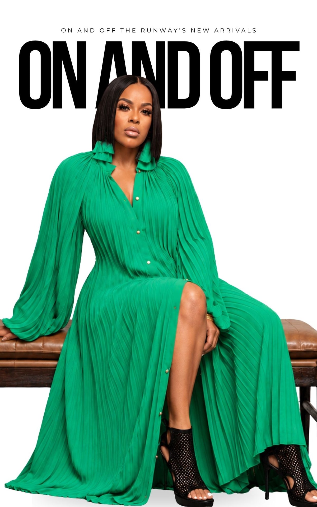 The Pleated Maxi Dress | Green | Review Description & Return Policy