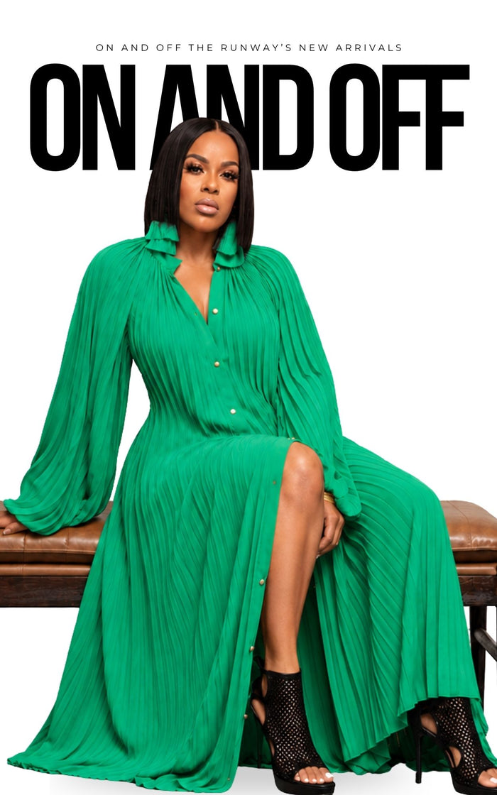 The Pleated Maxi Dress | Green | Review Description & Return Policy