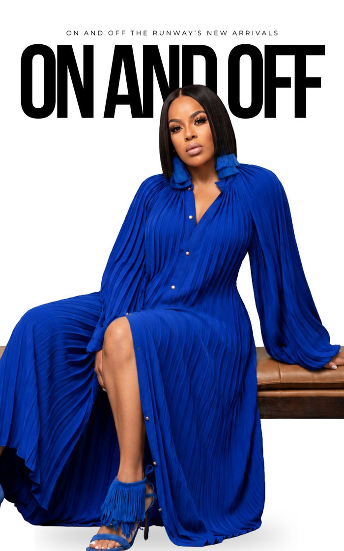 The Pleated Maxi Dress | Royal Blue | Review Description & Return Policy