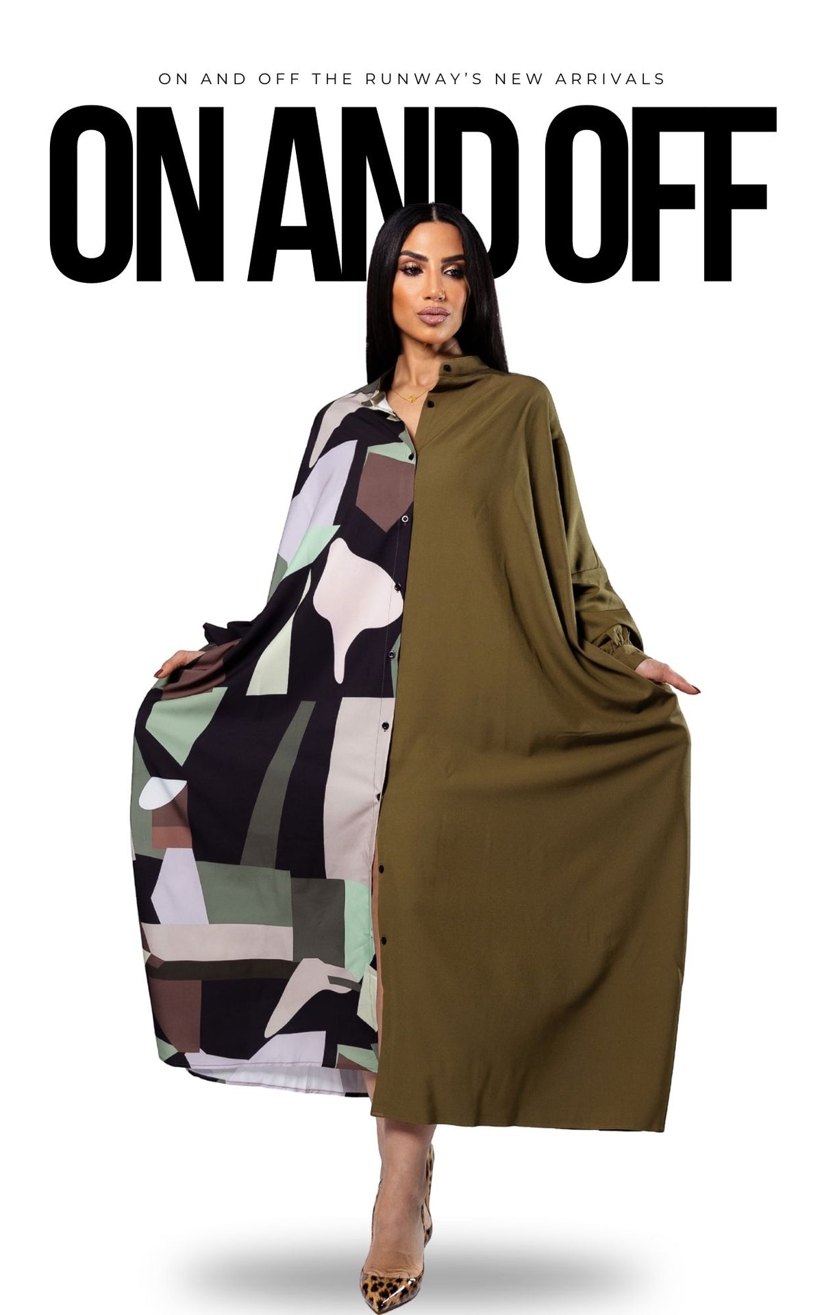 The Oversized Olive Shirt Dress | Review Description & Return Policy