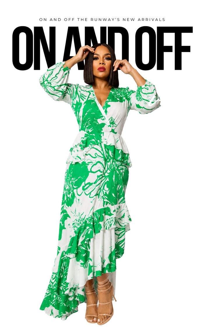 Paradise Cascade | Green | Maxi Dress | Review Description & Return Policy