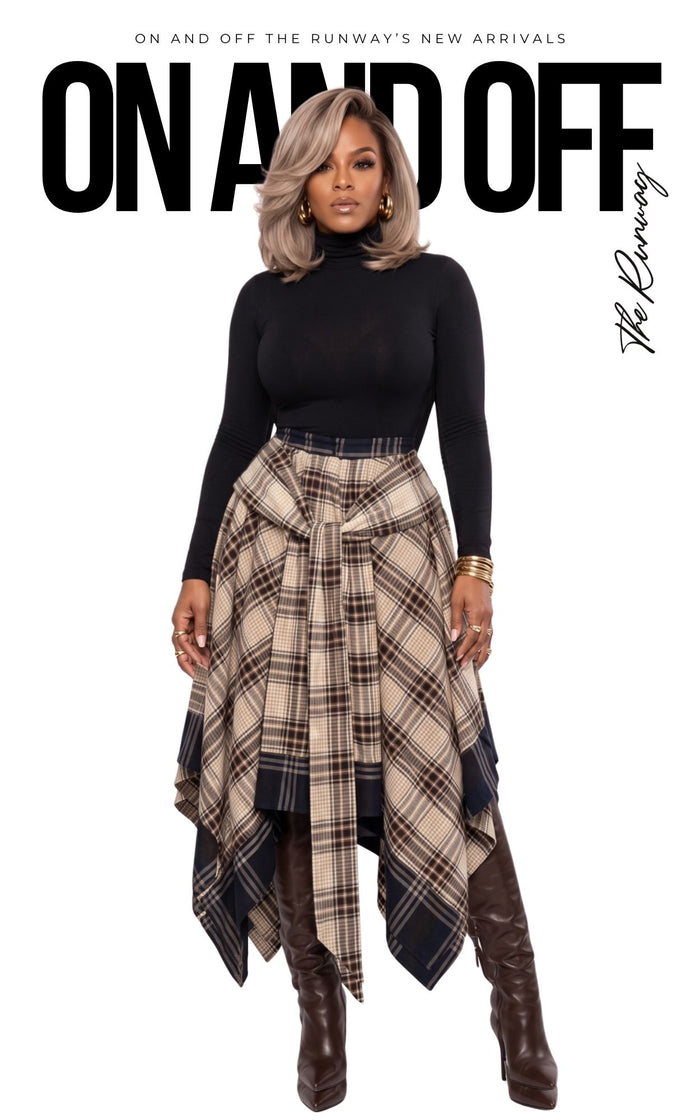 Plaid Color Block | BROWN | Pre-Order | Review Description & Return Policy