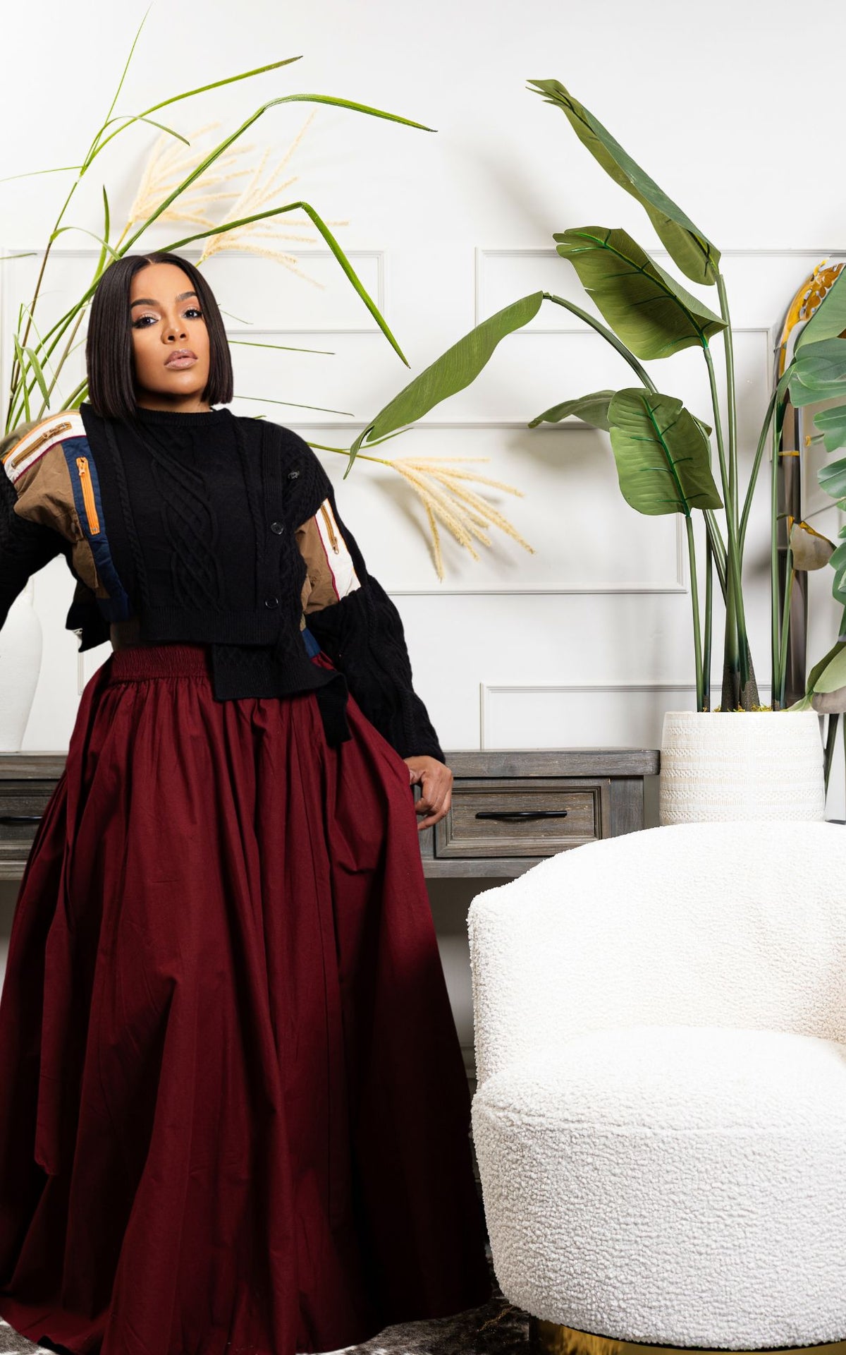 Deep Burgundy Skirt | Review Description & Return