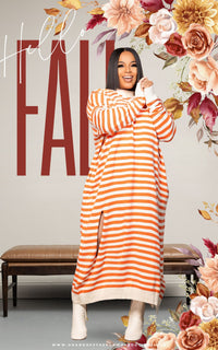 Tangerine Dream | Sweater Dress |Review Description & Return Policy