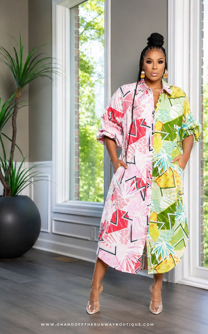 Tropical Vibes Oversized Shirt Dress | Review Description & Return Policy