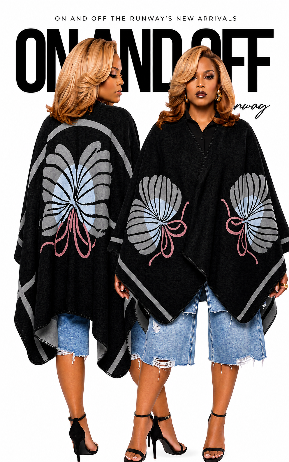 Black Butterfly | Charcoal/Blue | Review Description & Return Policy