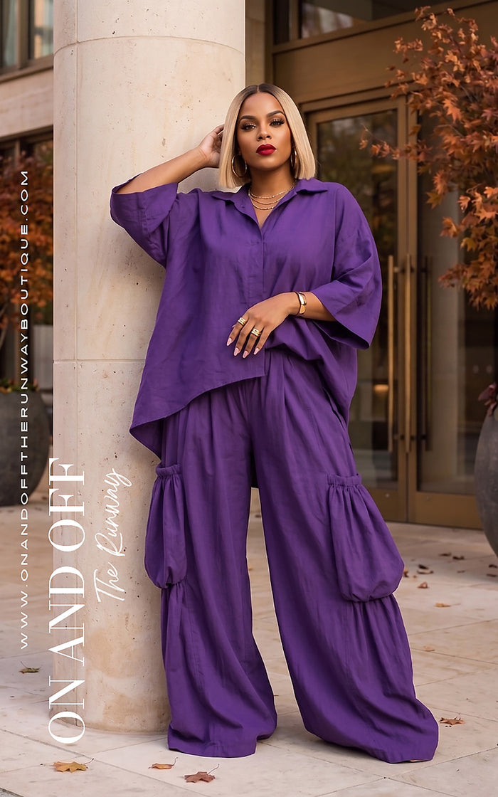 Causal, But Classy | SET - PURPLE | Review Description & Return Policy