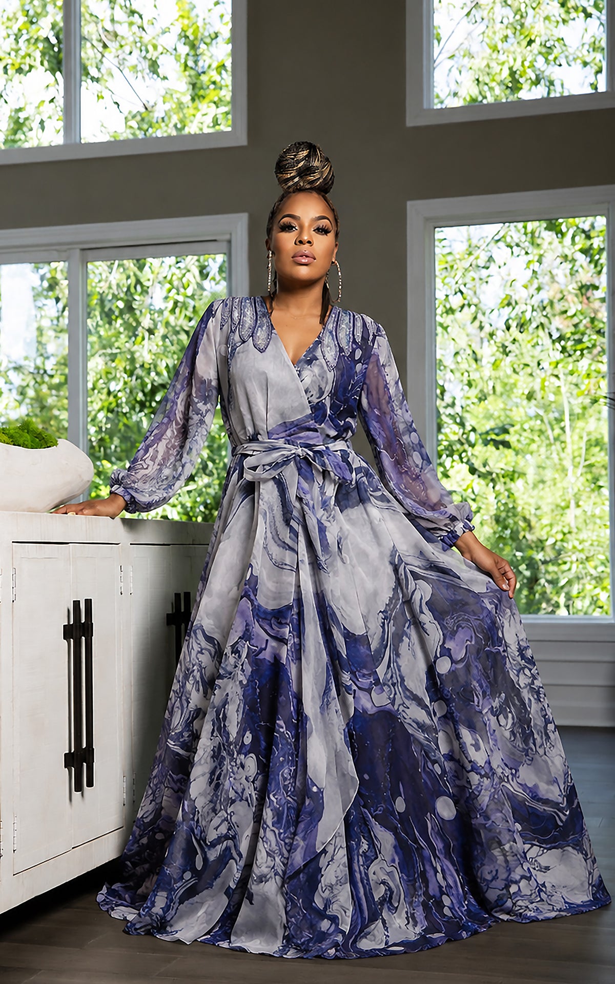 Royal Sapphire Maxi Dress | Review Description & Return Policy